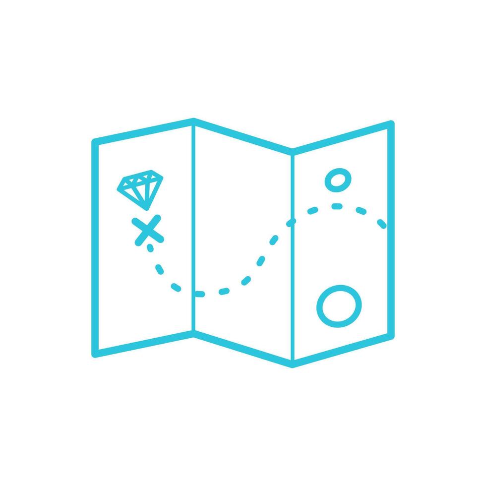 Diamond. Hidden treasure map. Destination icon. From blue icon set. vector