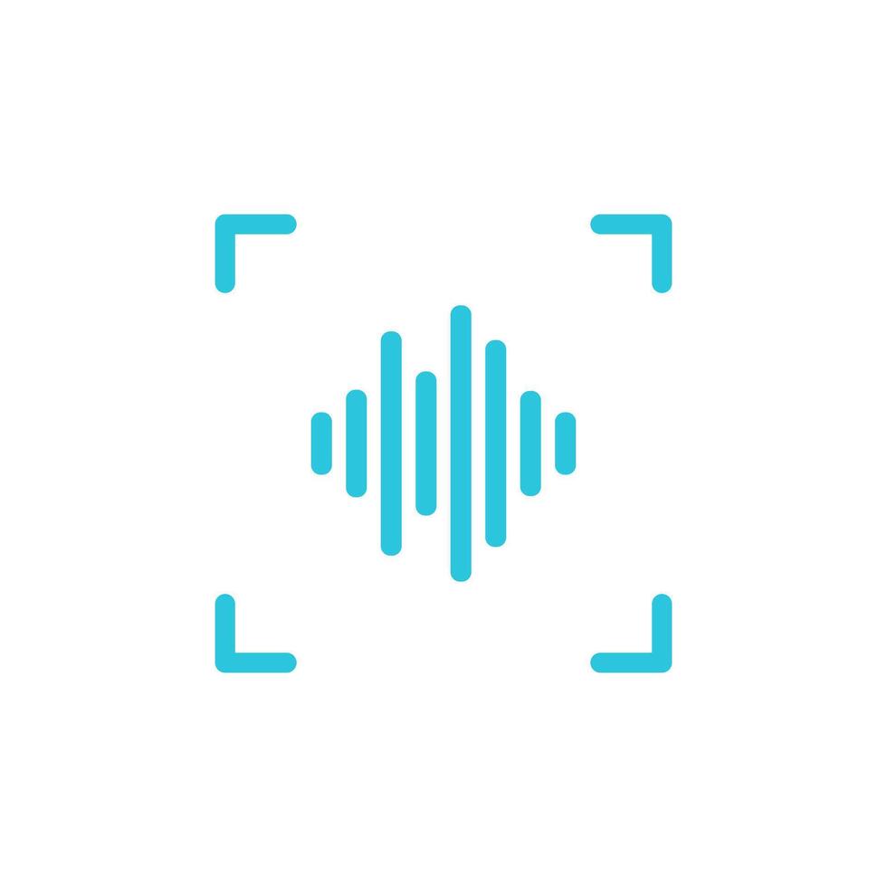 Sound recognition icon, isolated on white background, from blue icon set vector