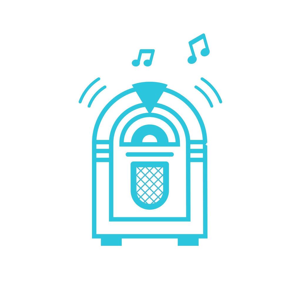 Jukebox icon. Isolated on white background. From blue icon set. vector