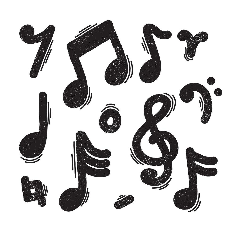 note doodle simple outline set on white background. vector