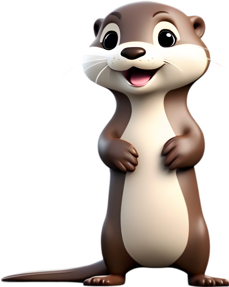 Adorable cartoon otter with playful charm. AI-generated. png