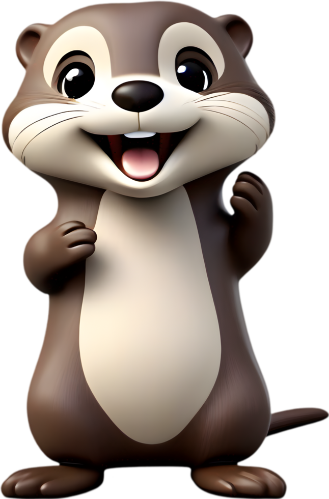Adorable cartoon otter with playful charm. AI-generated. png