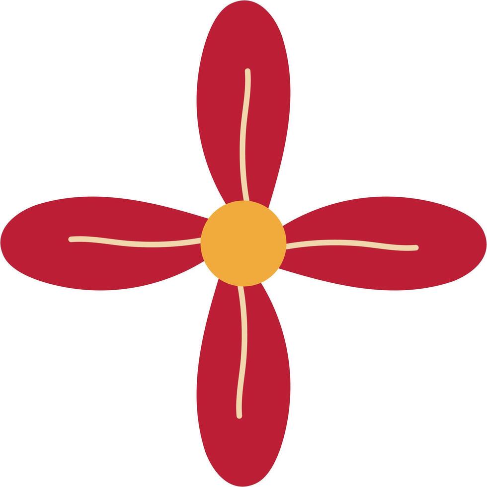 Red flower with yellow center vector