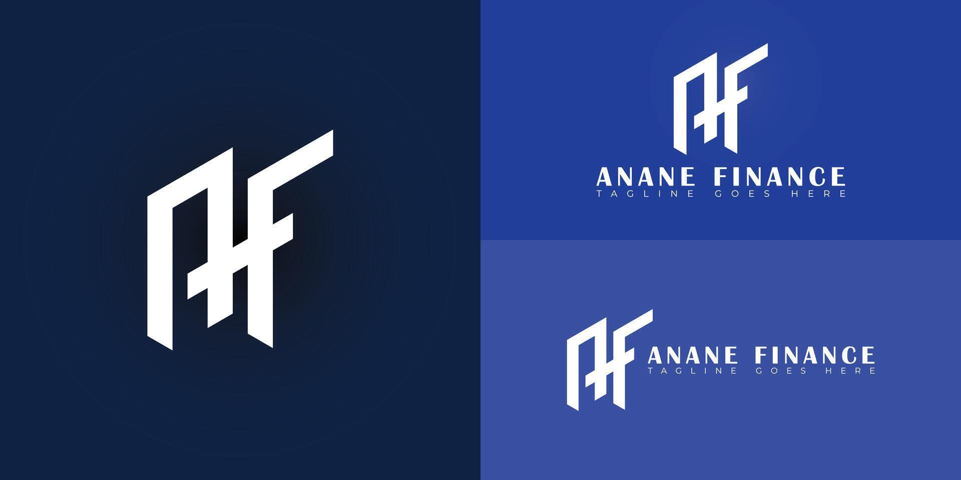 Abstract initial letters AF or FA logo in white color isolated on multiple background colors. The logo is suitable for accounting and financial logo design illustration inspiration templates. vector
