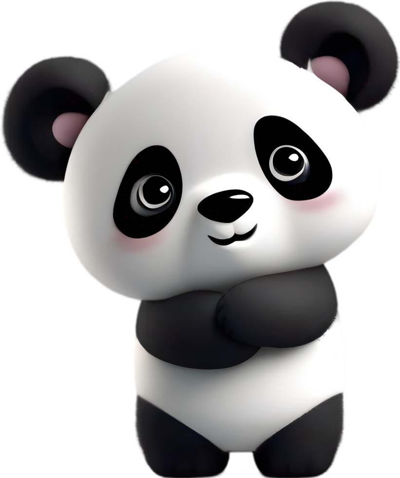 Adorable cartoon panda with playful charm. AI-generated. png