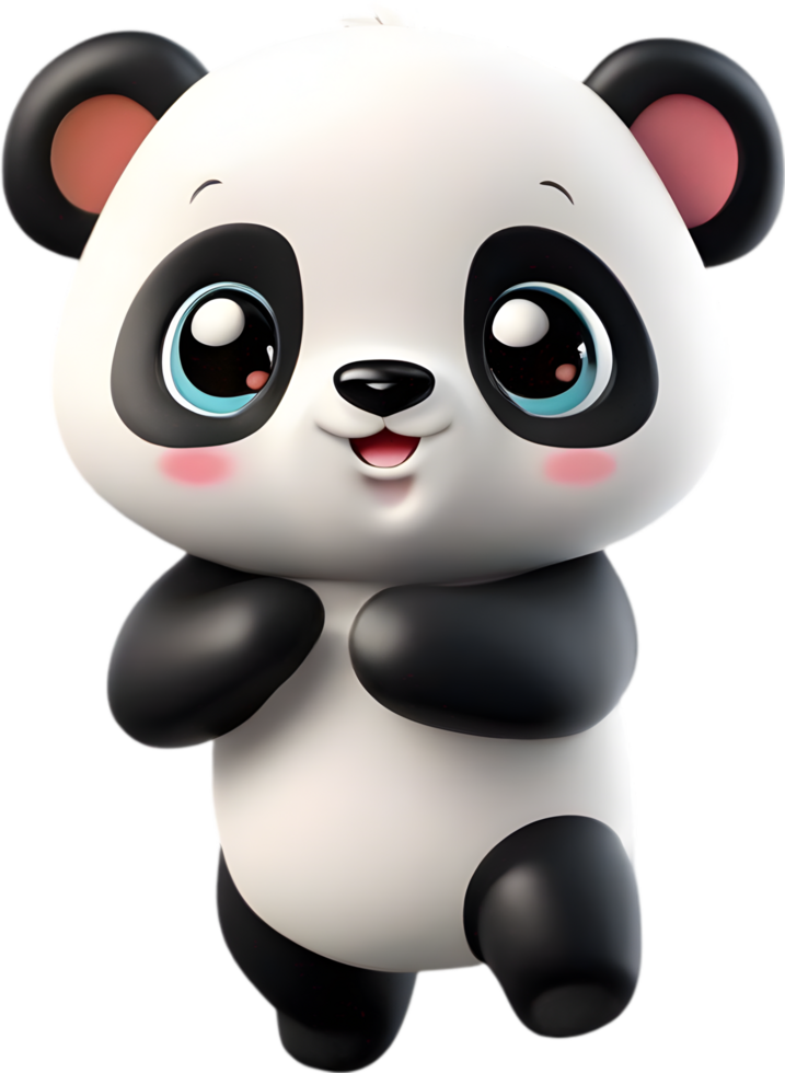 Adorable cartoon panda with playful charm. AI-generated. png