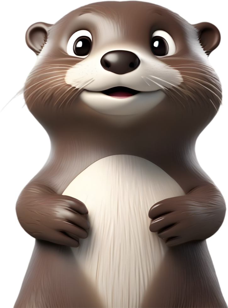 Adorable cartoon otter with playful charm. AI-generated. png