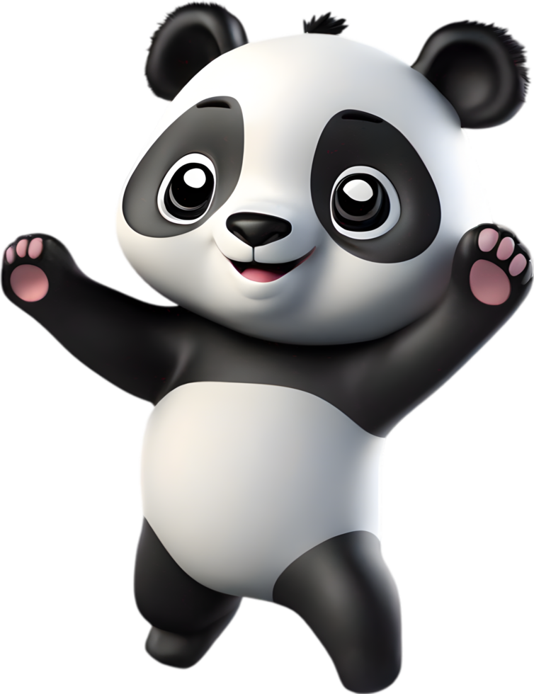 Adorable cartoon panda with playful charm. AI-generated. png