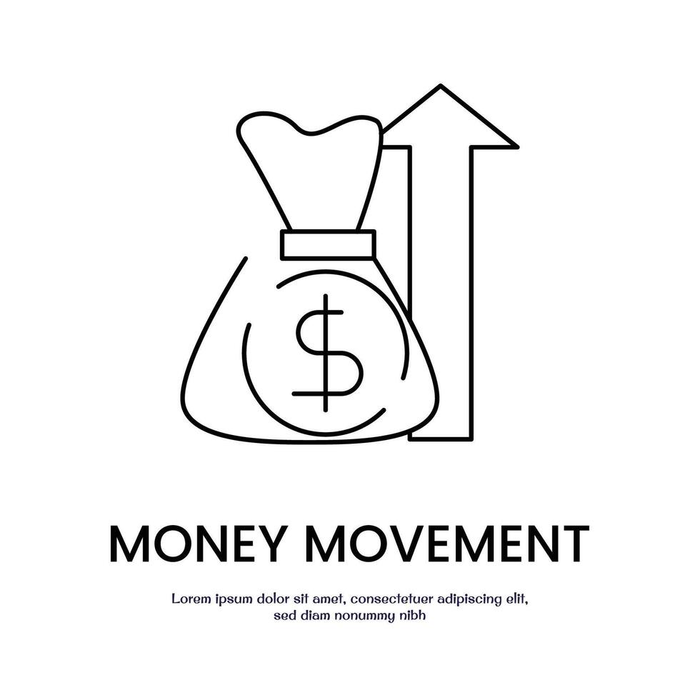money moving up thin outline icon design good for web or mobile app vector