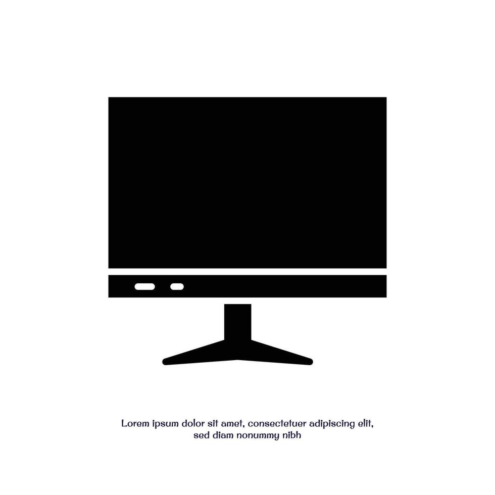 screen solid icon design good for web or mobile app vector