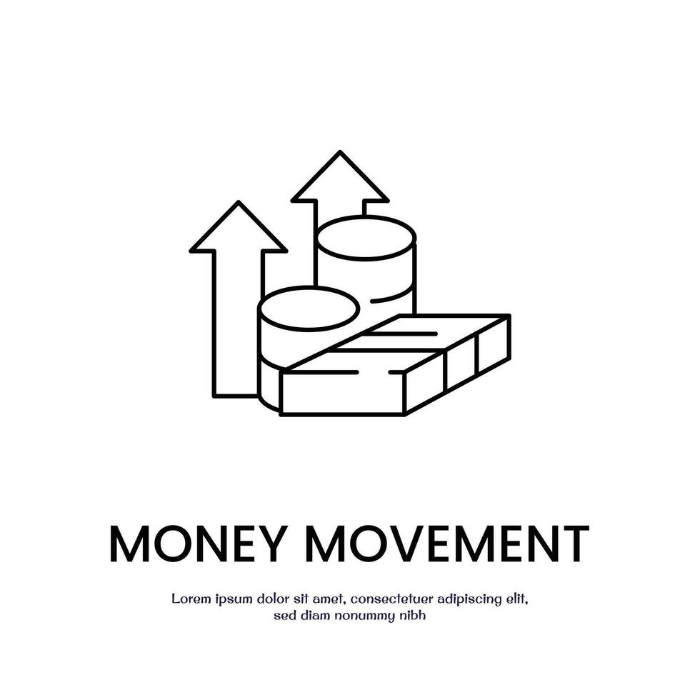 money moving up thin outline icon design good for web or mobile app vector