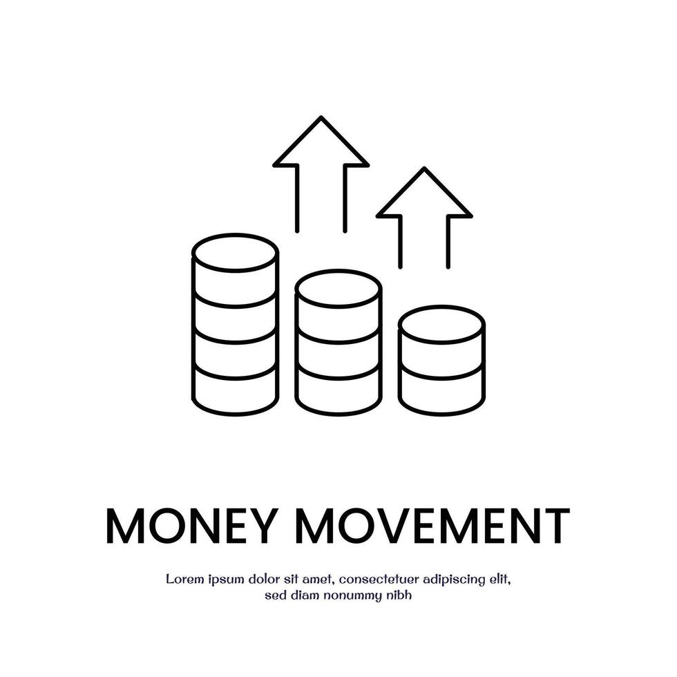 money moving up thin outline icon design good for web or mobile app vector
