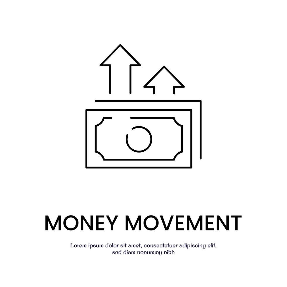 money moving up thin outline icon design good for web or mobile app vector