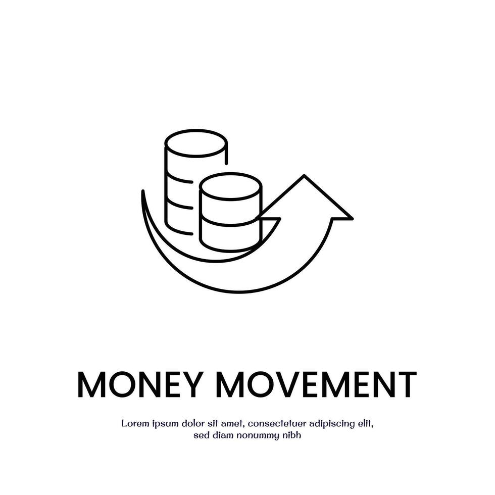 money moving up thin outline icon design good for web or mobile app vector