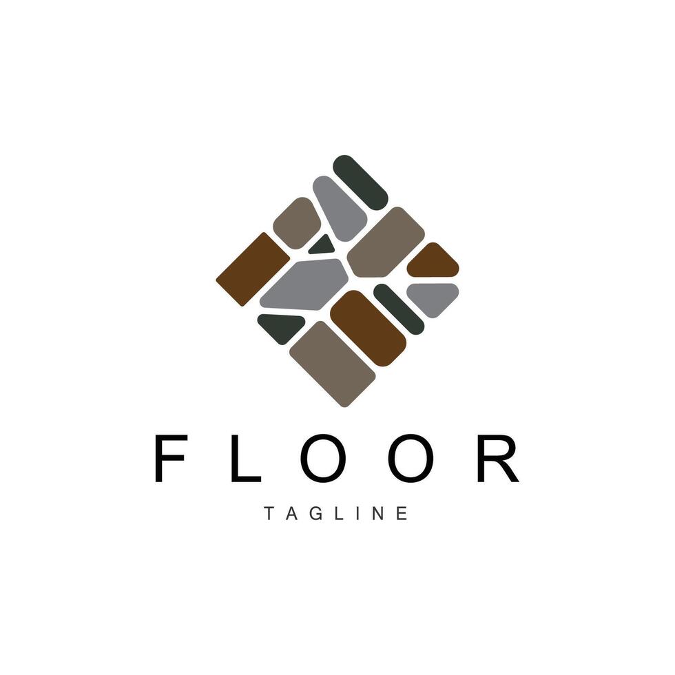 Floor Logo Design for Home Ceramic Decoration with Minimalist Abstract Shapes, Templet Illustration vector