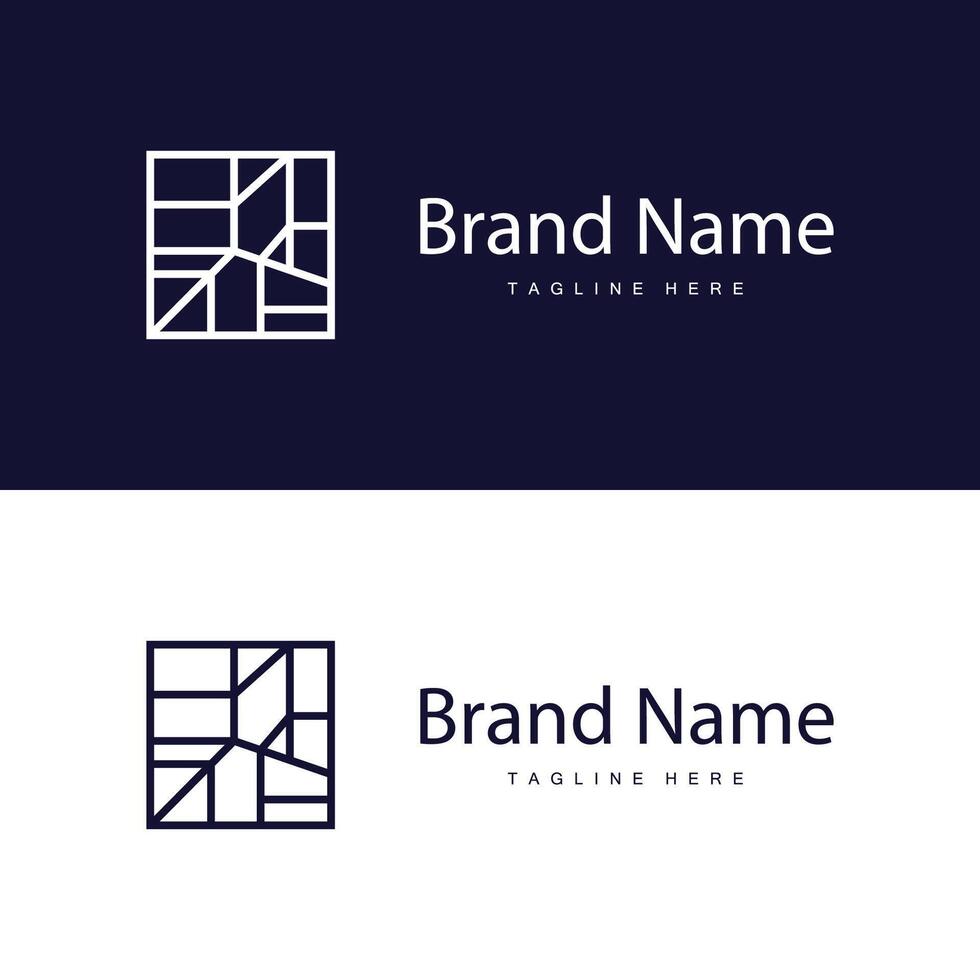 Floor Logo Design for Home Ceramic Decoration with Minimalist Abstract Shapes, Templet Illustration vector