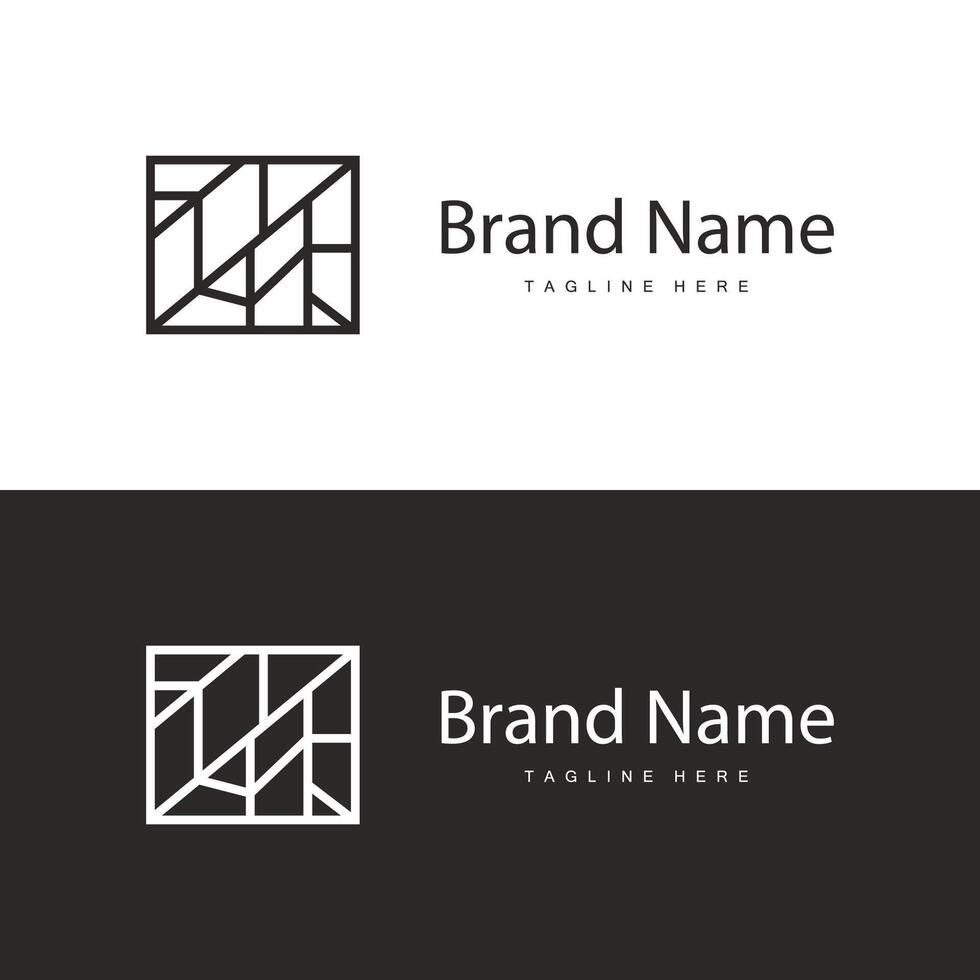 Floor Logo Design for Home Ceramic Decoration with Minimalist Abstract Shapes, Templet Illustration vector
