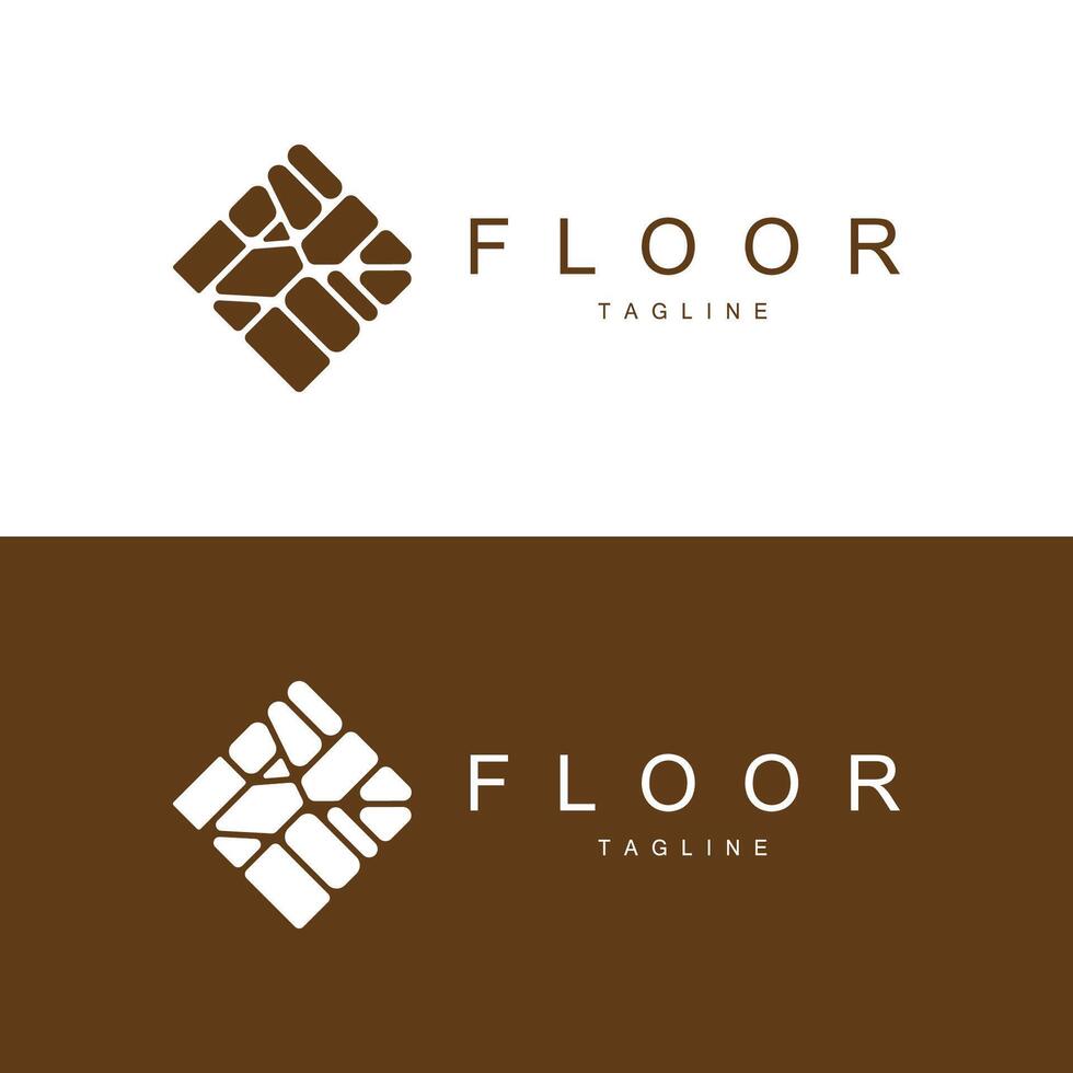 Floor Logo Design for Home Ceramic Decoration with Minimalist Abstract Shapes, Templet Illustration vector