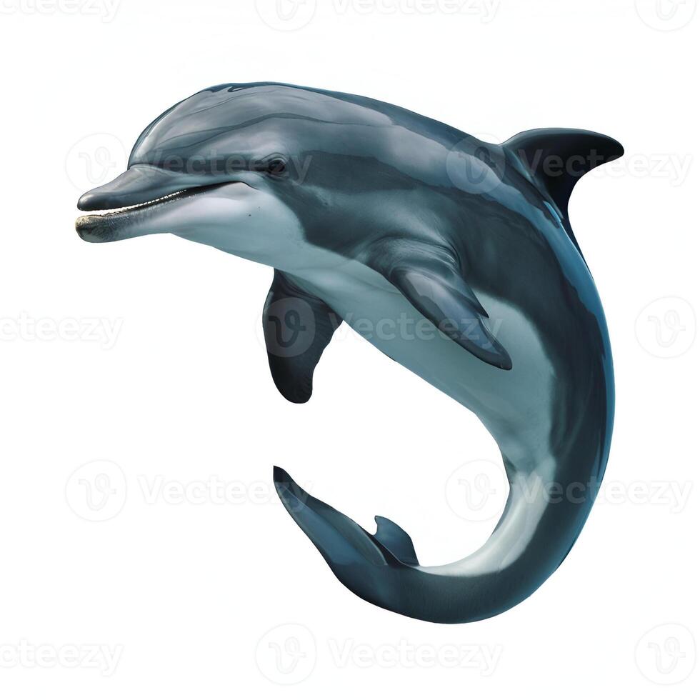 Realistic Dolphin isolated on white background photo