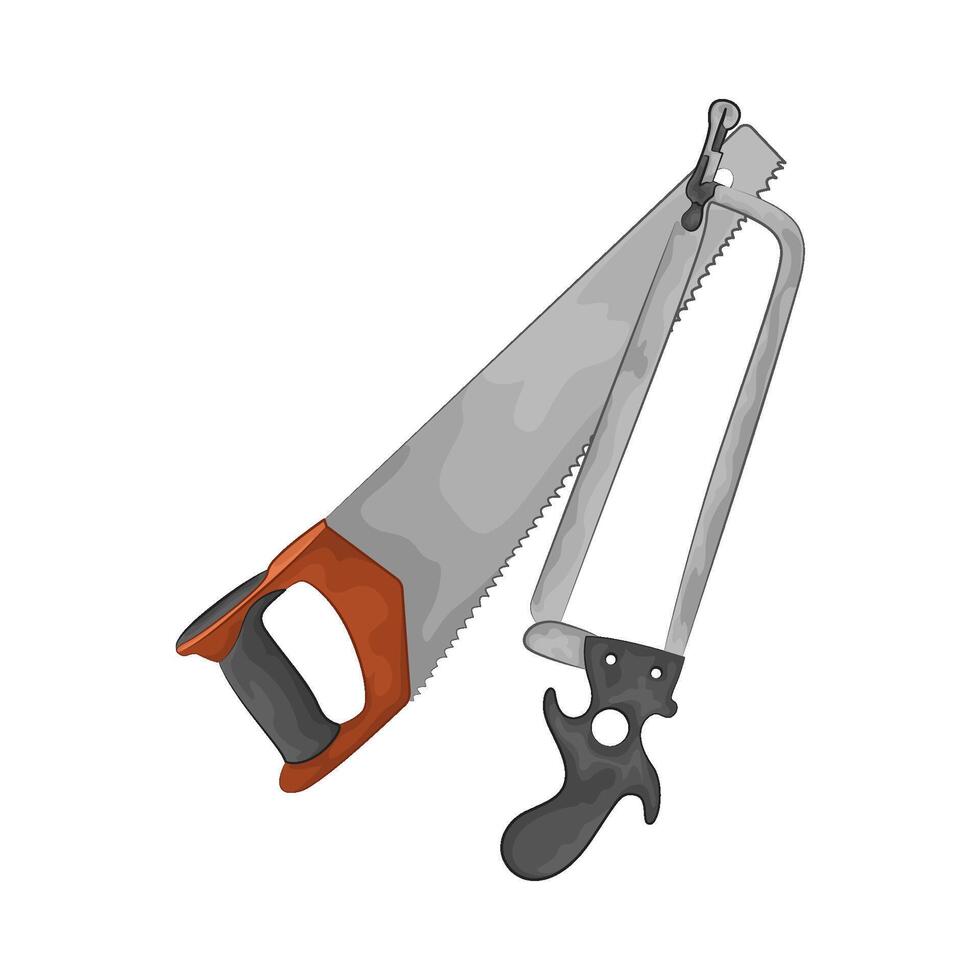 Illustration of hand saw and hacksaw vector