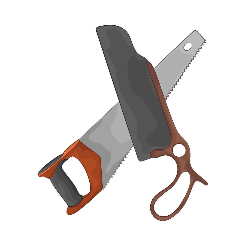 Illustration of hand saw vector
