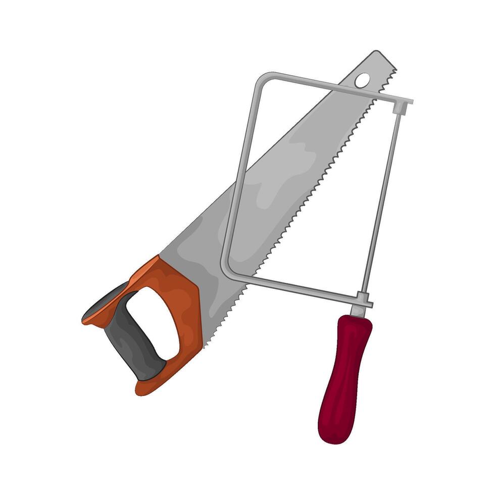 Illustration of hand saw and hacksaw vector