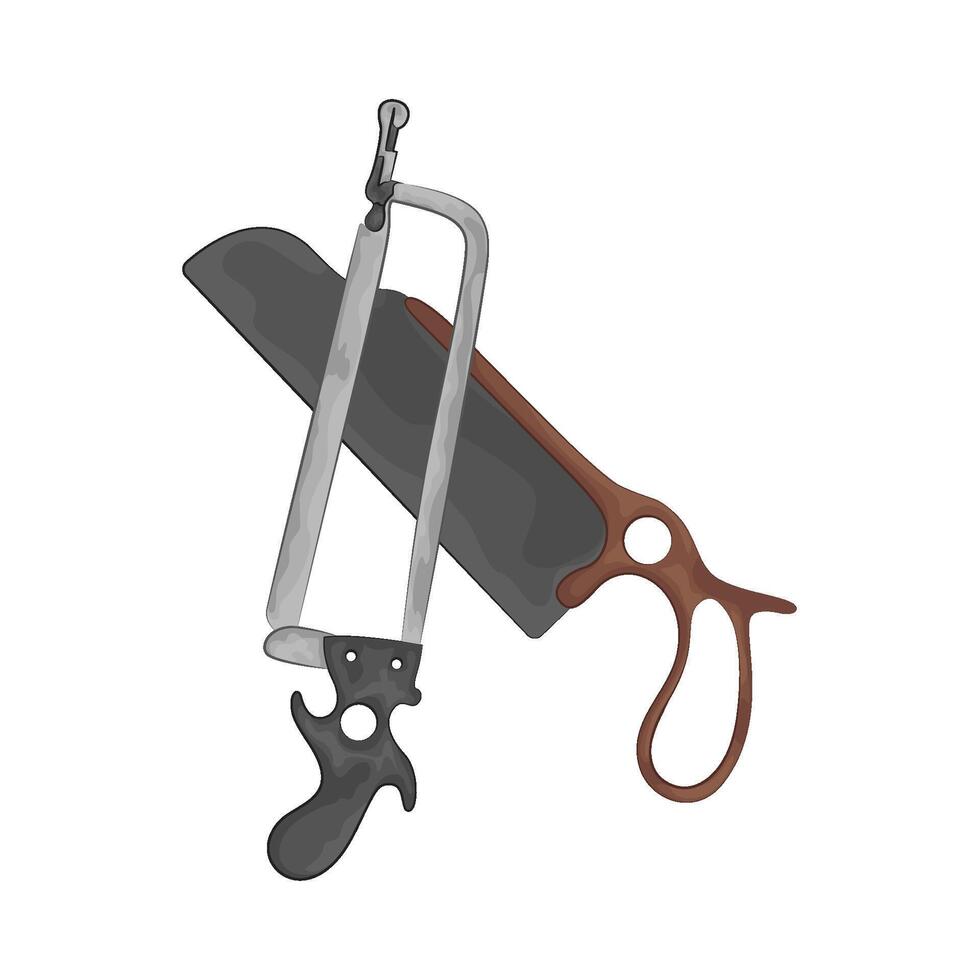 Illustration of hand saw and hacksaw vector