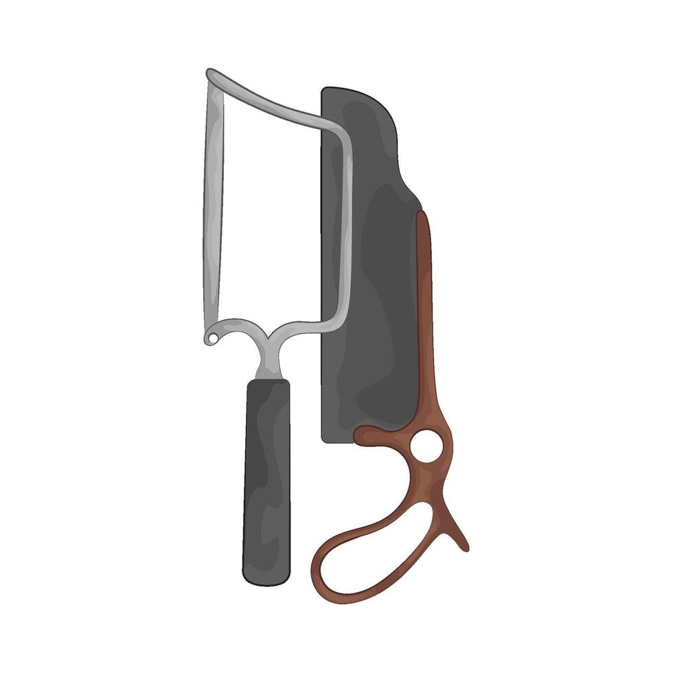 Illustration of hand saw and hacksaw vector