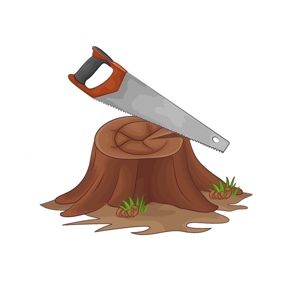 Illustration of hand saw vector