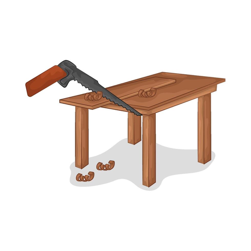 Illustration of hand saw vector