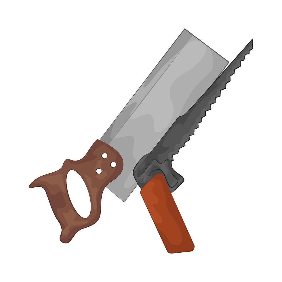 Illustration of hand saw vector