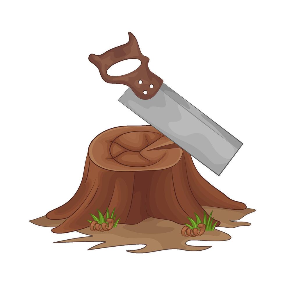 Illustration of hand saw vector