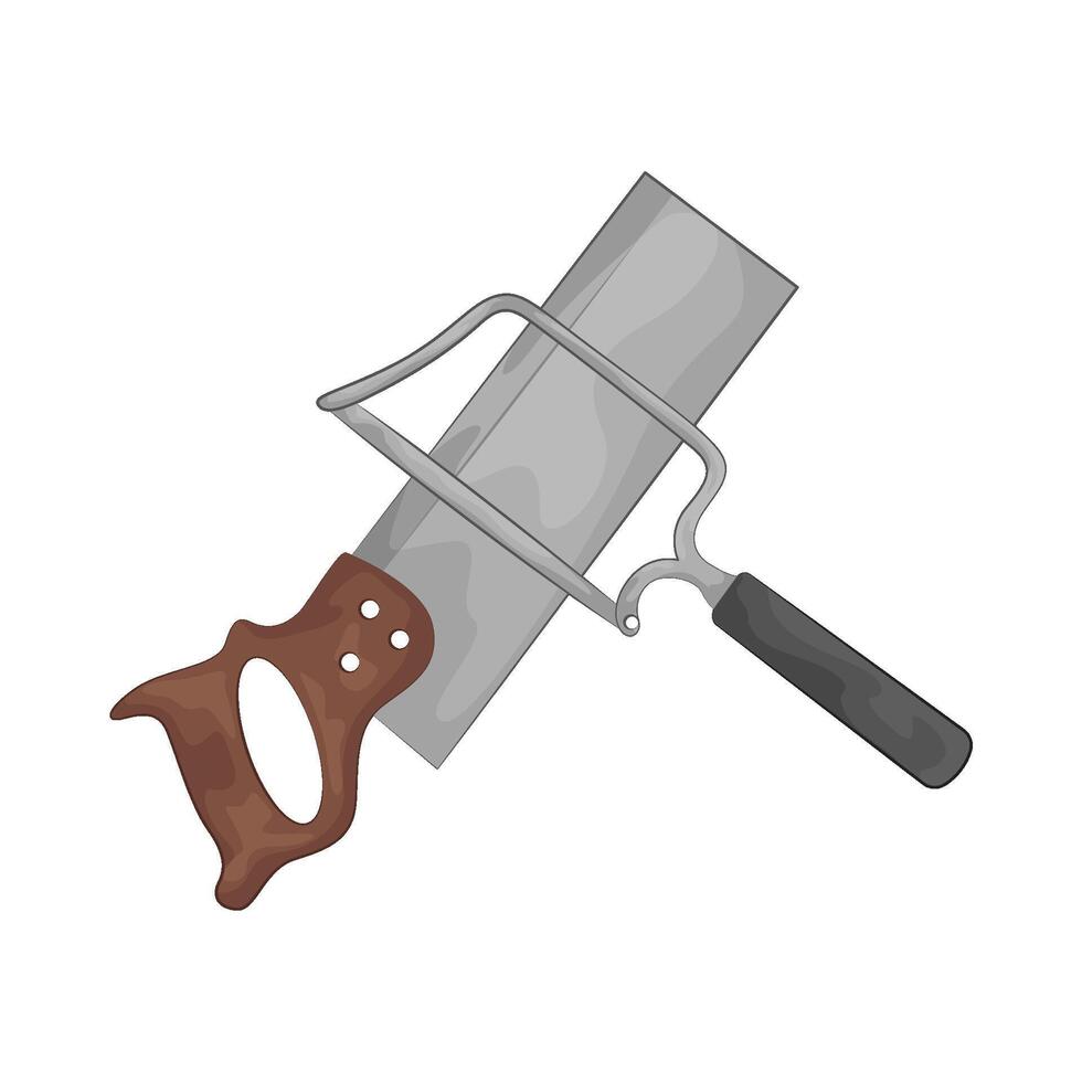 Illustration of hand saw and hacksaw vector