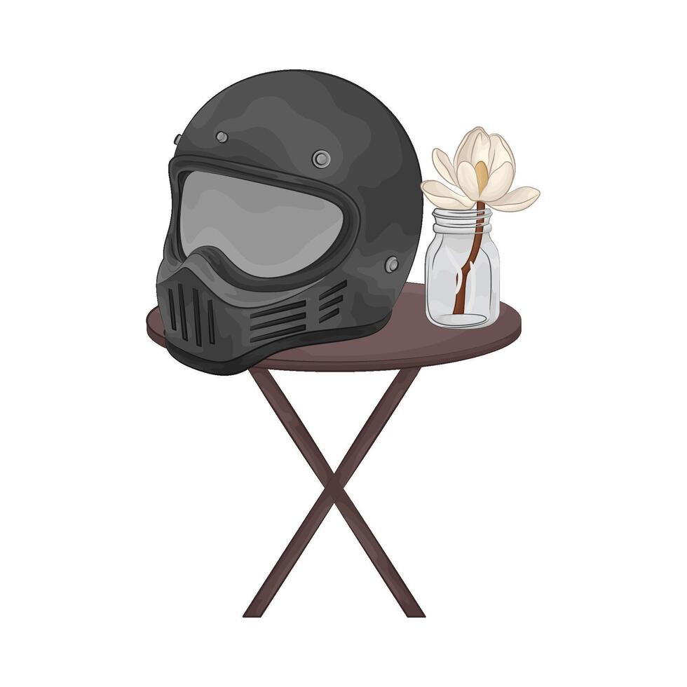 Illustration of motorcycle helmet vector