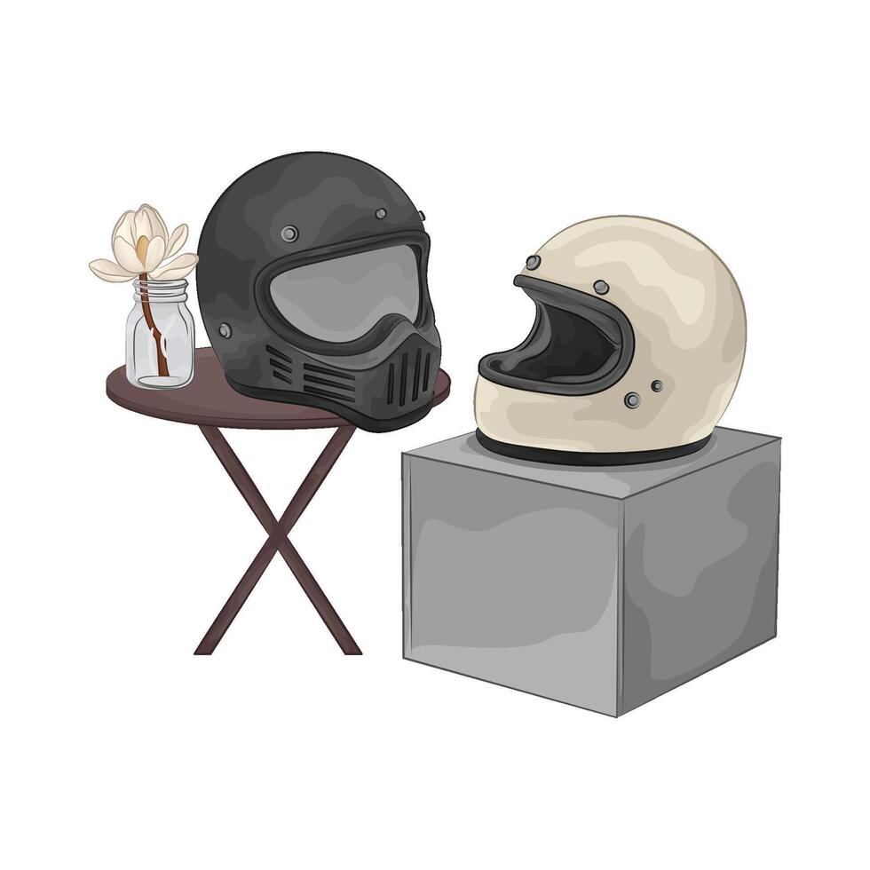 Illustration of motorcycle helmet vector