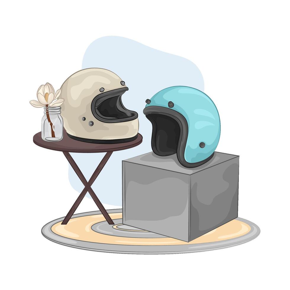 Illustration of motorcycle helmet vector