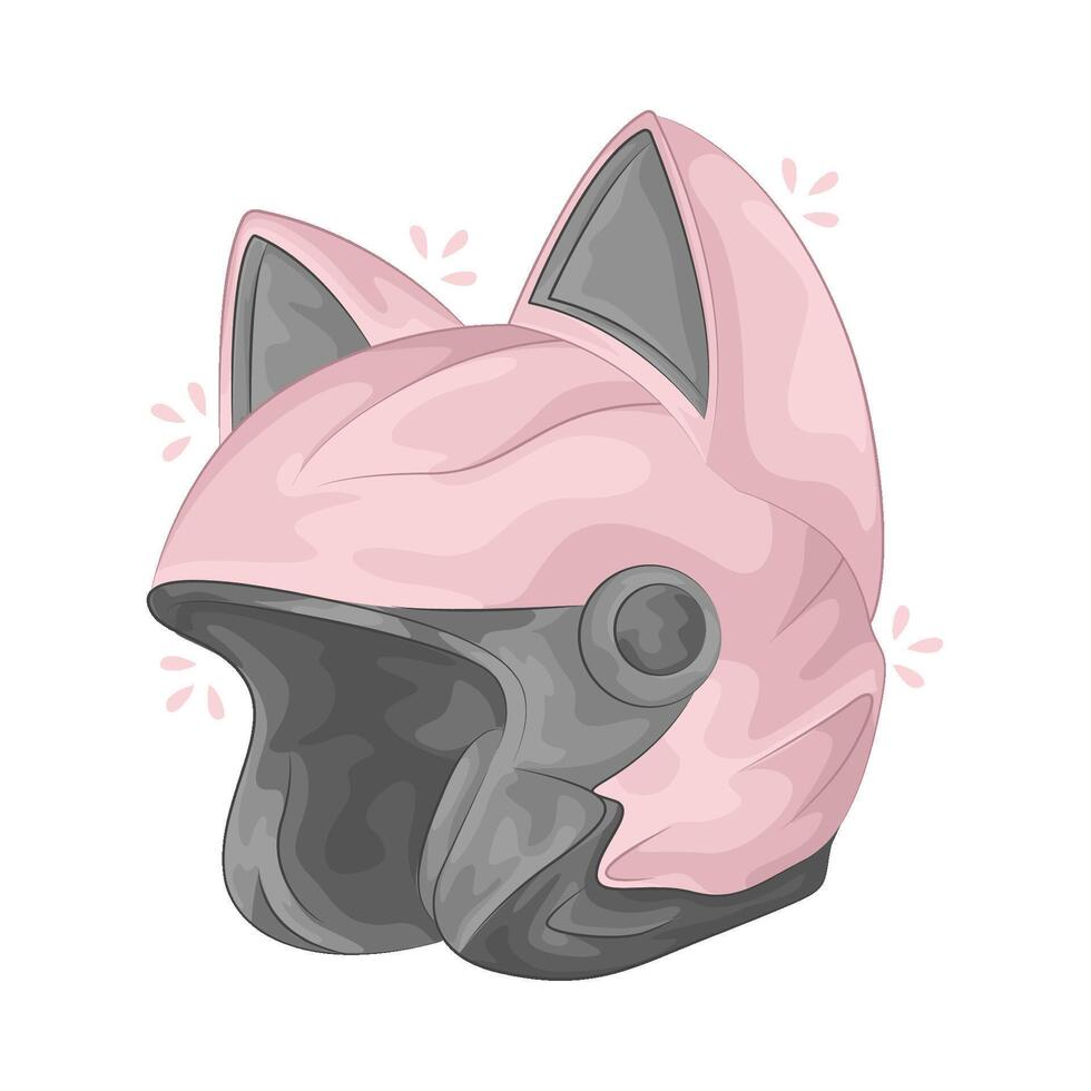 Illustration of helmet cat ears vector
