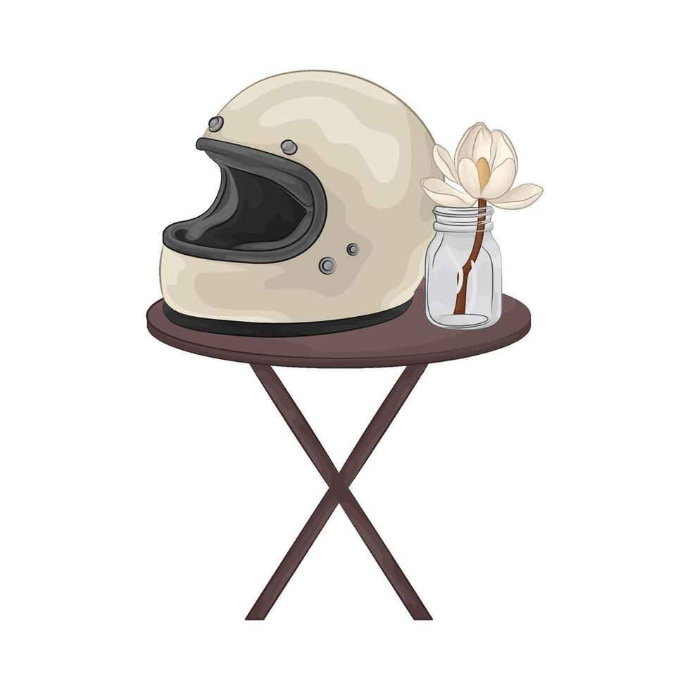 Illustration of motorcycle helmet vector