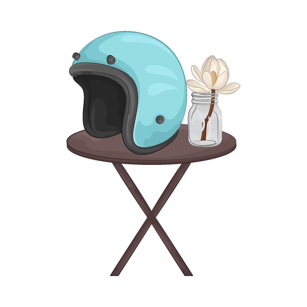 Illustration of motorcycle helmet vector