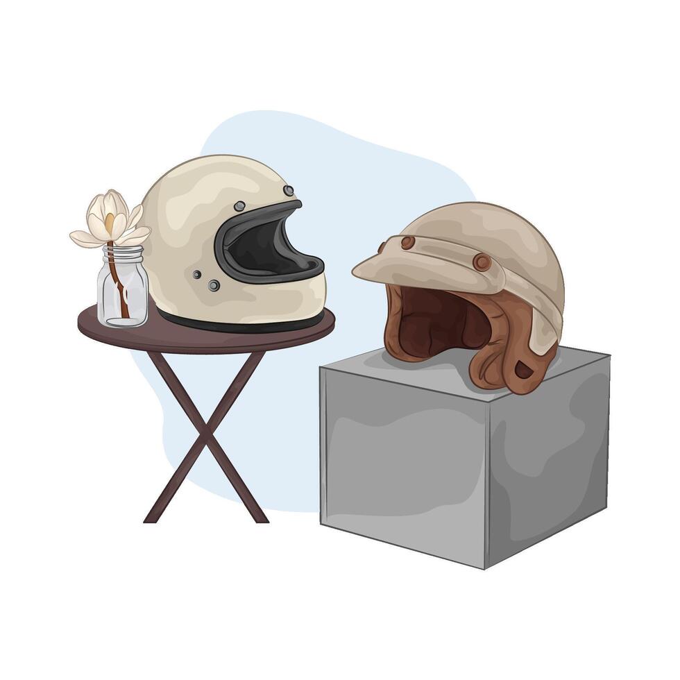 Illustration of motorcycle helmet vector