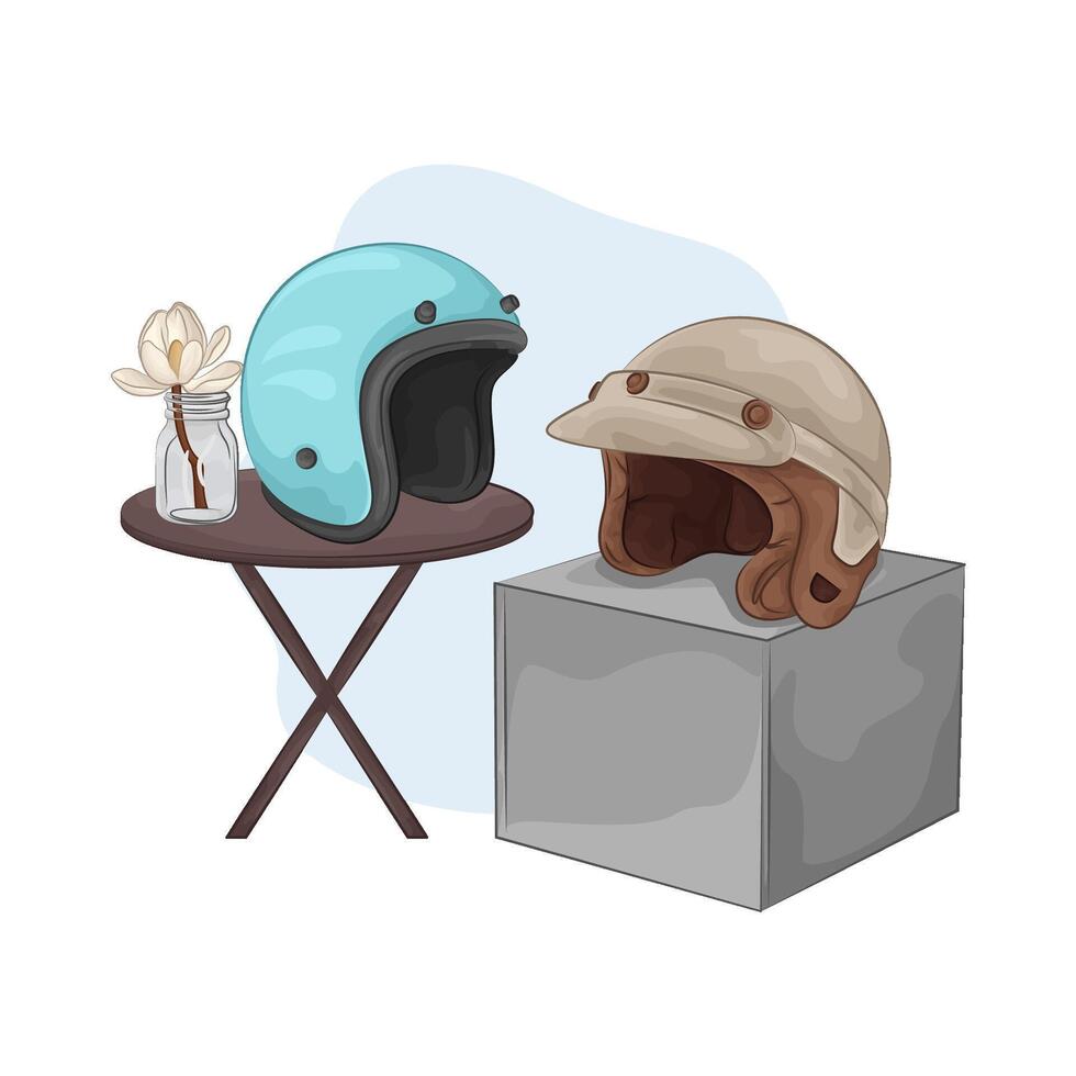 Illustration of motorcycle helmet vector