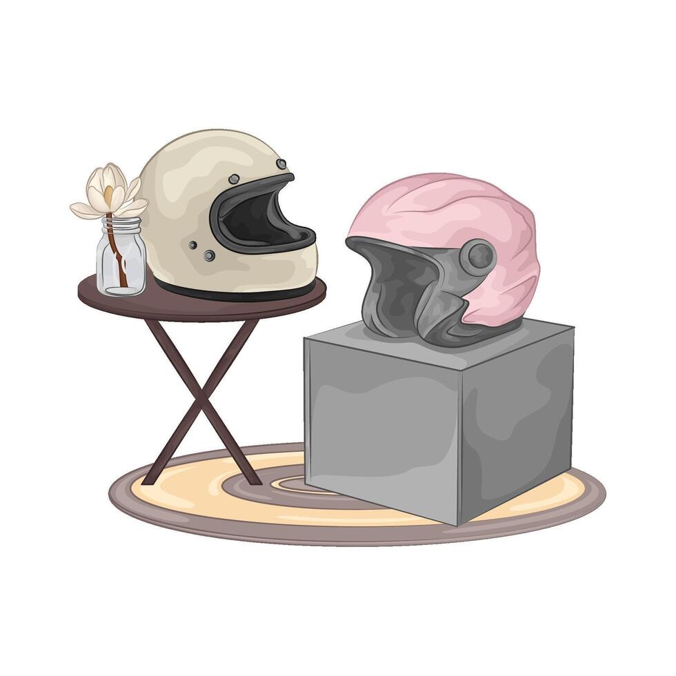 Illustration of motorcycle helmet vector