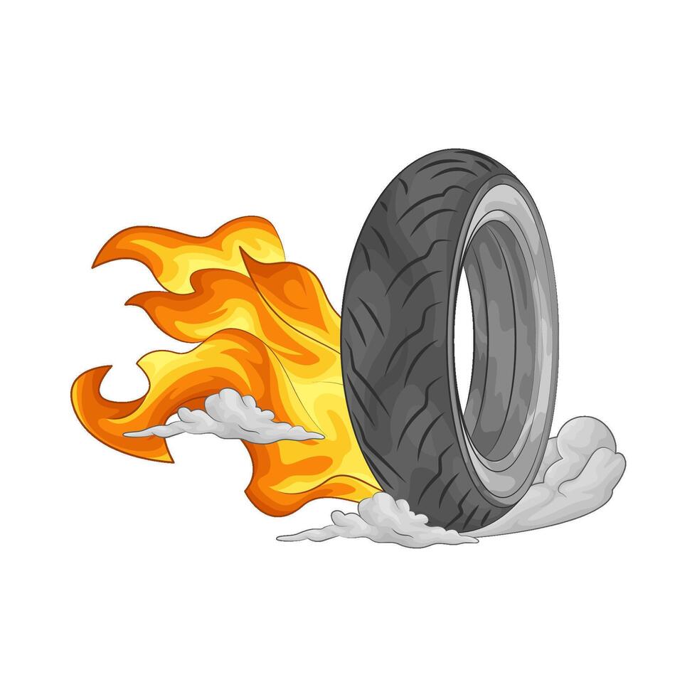Illustration of burning tire vector