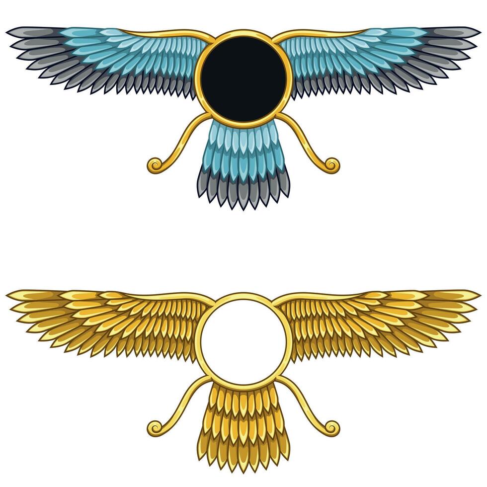 winged solar disk of the Zoroastrian religion vector