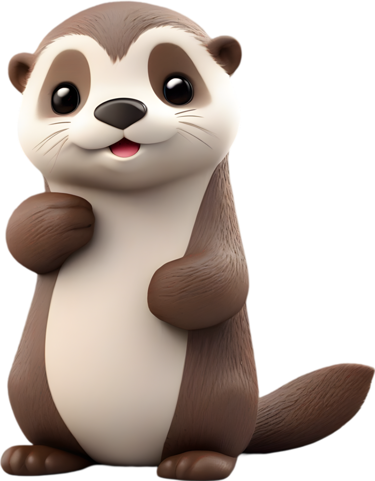 Adorable cartoon otter with playful charm. AI-generated. png