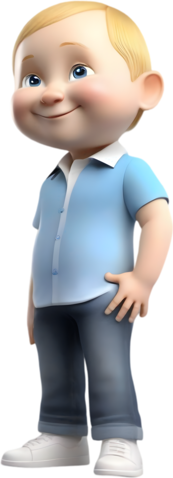 adorável desenho animado Garoto com grande olhos e encantador sorriso. . png