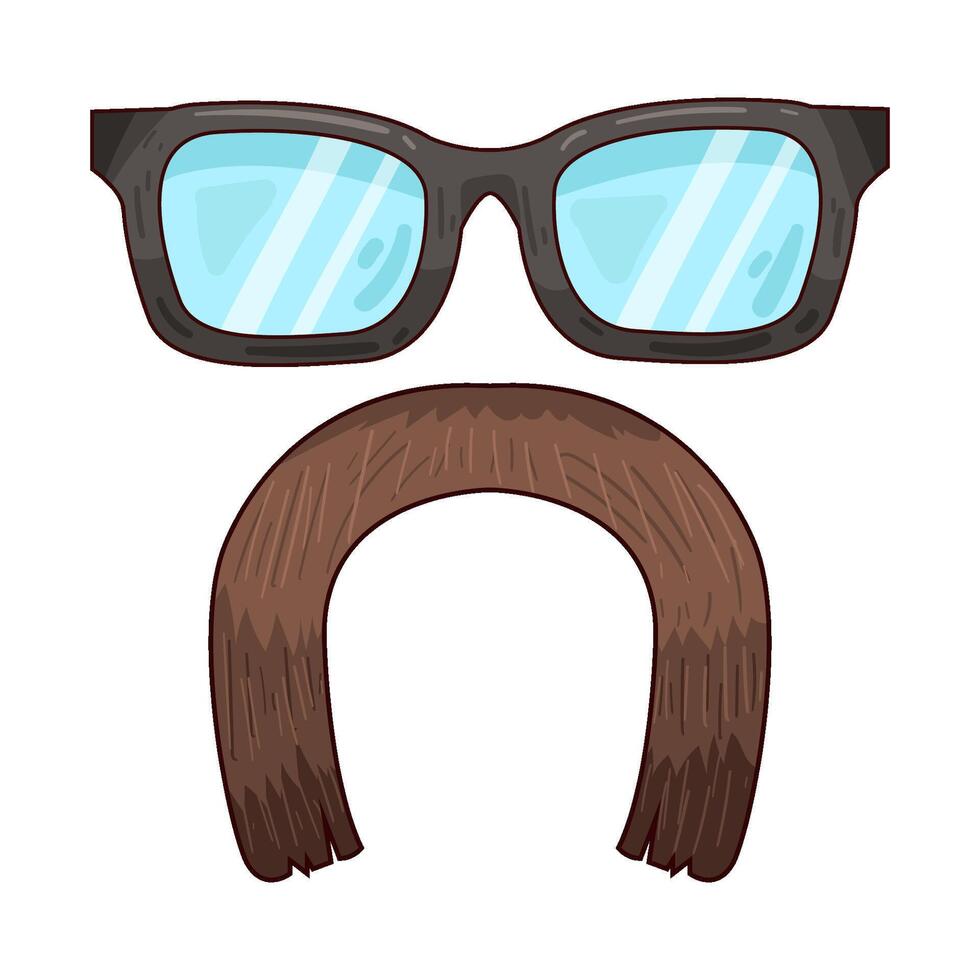Illustration of eyeglasses with mustache vector