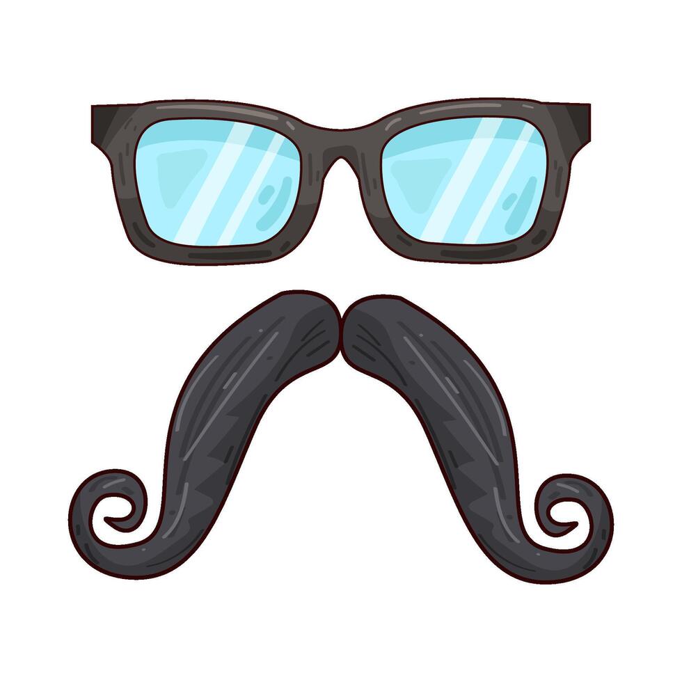 Illustration of eyeglasses with mustache vector
