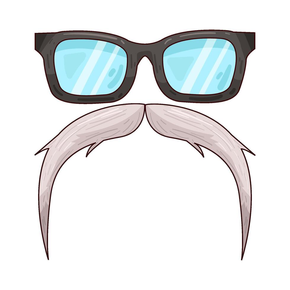 Illustration of eyeglasses with mustache vector