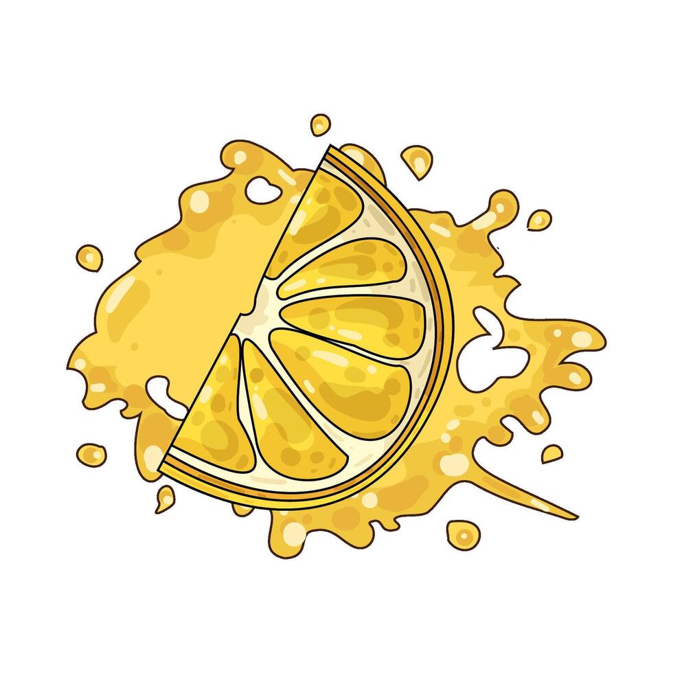 Illustration of lemon slice vector